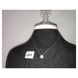 Necklace with rhinestone pendant marked 925 N-TR