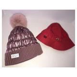 3 ladies hats and scarf