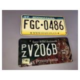 2 Pennsylvania license plates