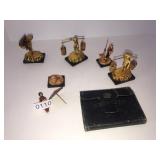 5 celluloid Japanese figures and 1882 diary