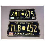 2 Pennyslvania license plates