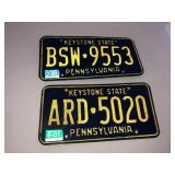 2 Pennsylvania license plates