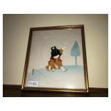 Signed Oshie Fiber 3D cloth art11.5x10.5