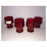 4 Viking? ruby juice tumblers (1 has crack)