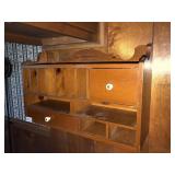 Mid Century wooden wall mount mail organizer cubby