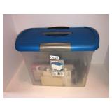 Sterlite tote with art supplies