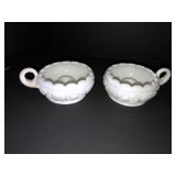 Set of 3.5in milkglass chamber candlesticks