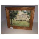 Signed painting in oak frame 10x12