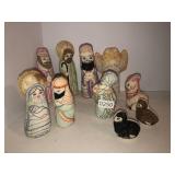 Nativity set needlepoint fabric set handmade