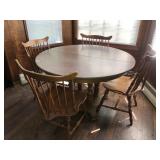 Pedestal dinette table with 4 Windsor Back chairs