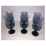 Set of 6 Libbey Tulip Dusky Blue glasses