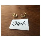 Pair of earrings marked 14k H with stones