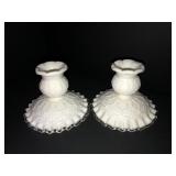 Fenton silvercrest spanish lace candlesticks