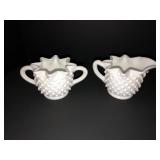 Fenton white hobnail cream and sugar