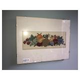 Framed needlepoint 13.5x11in