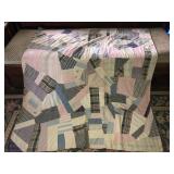Patchwork quilt reversible handmade