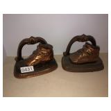 Bronze baby shoe book ends
