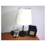 Lamp, charging pad, and pencil holder