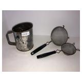 Sifter and 2 strainers