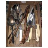 Butcher knives and sterling plate serving pieces