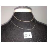 2 chains marked 925 Italy 14.5in and 18in