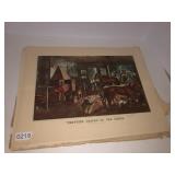 Unframed Currier and Ives prints
