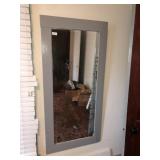 Wood framed mirror 50x24 *some silver coming off