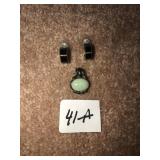 Earrings marked 925 w/pendant marked China 925