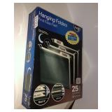 Partial box of hanging file folders