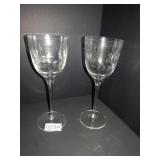 2 etched goblets