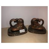 Bronze baby shoe book ends