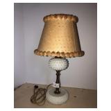 Milk glass 15in dresser lamp