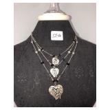 3 tiered fairy charm necklace with earrings