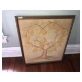 Quilted tree art framed 30x25.5