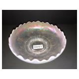 Fenton white carnvival bowl 8in