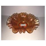 Fenton golden marigold carnival ruffled bowl
