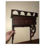 Hand carved oak wall hall console table 14x15.5