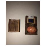 Alabaster egg and mini cage decor