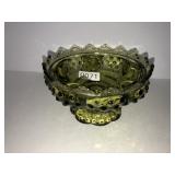 Fenton colonial green candle holder
