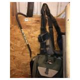 Wrecking bar, grease gun, tacklebag