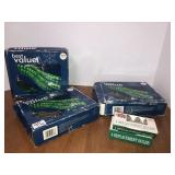 3 boxes of green rope lights and 2 boxes bulbs