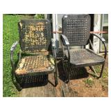 2 spring chairs (1 stationary, 1 rocker)