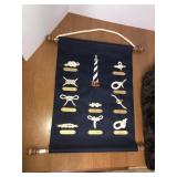 Nautical tie flag decor,fuzzy throw blanket, misc