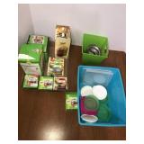 Ball lids and rings and small plastic totes