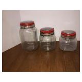 3 piece storage jar set with lids