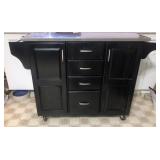 Roll around kitchen island w/stainless top