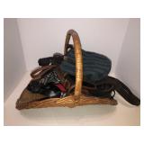 Magazine basket with misc purses