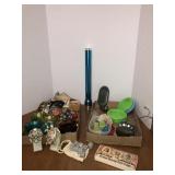 2 Wallflowers, large flashlight, misc