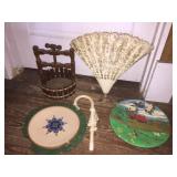 Basket, nut cracker and misc decor