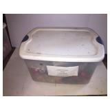 Sterilite 66qt tote with misc Christmas decor